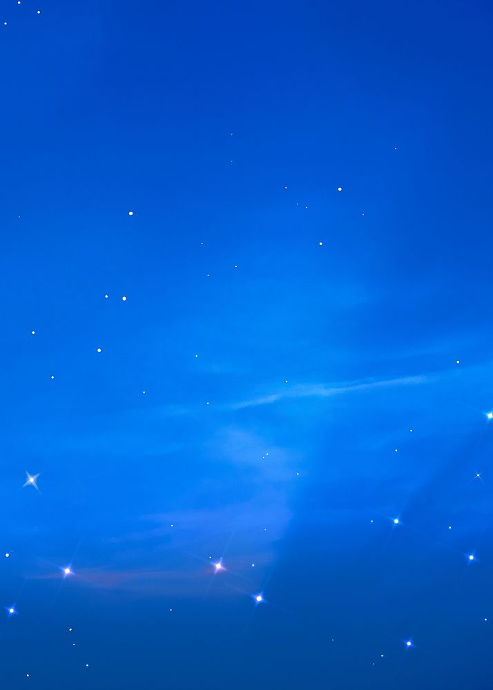 Starry night sky blue background