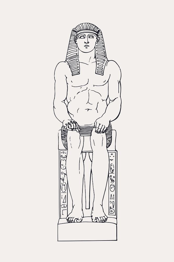 Ancient Egyptian man collage element vector