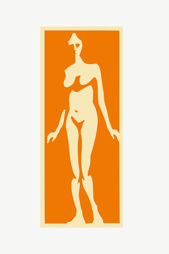 Woman body art silhouette collage element psd. Free public domain CC0 image.
