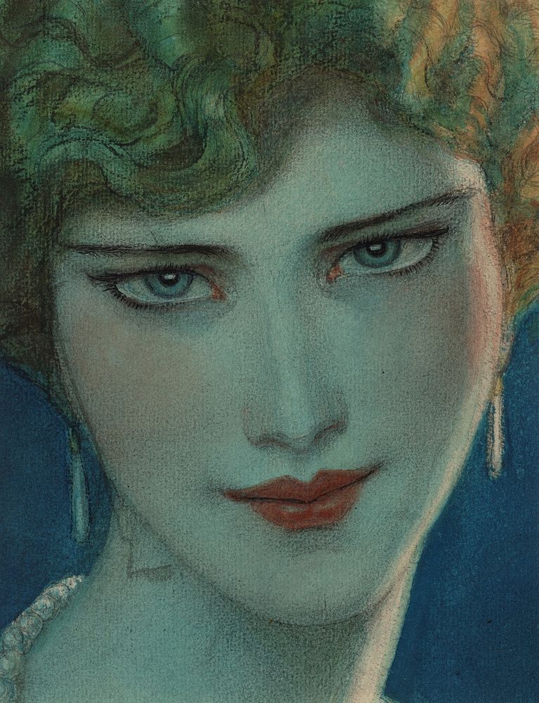 Face of blonde girl with earrings (1923 April) by Wladyslaw Theodore Benda
