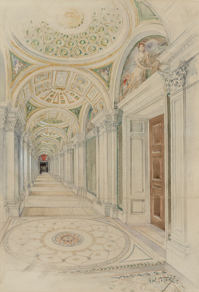 Congressional Library (ca 1897) by G W Peters