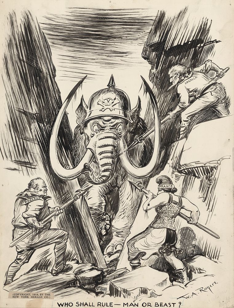 Who shall rule--man or beast? / W.A. Rogers. (c1918) by New York Herald Company, W A Rogers and W A  William Allen Rogers