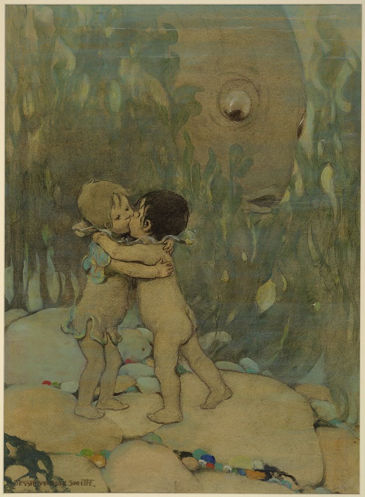 They hugged and kissed each other for ever so long (1916) by Jessie Willcox Smith