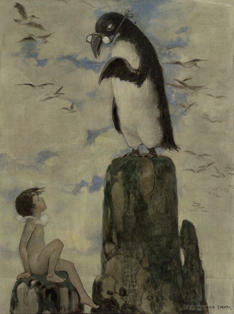 And there he saw the last of the gairfowl (1916) by Jessie Willcox Smith