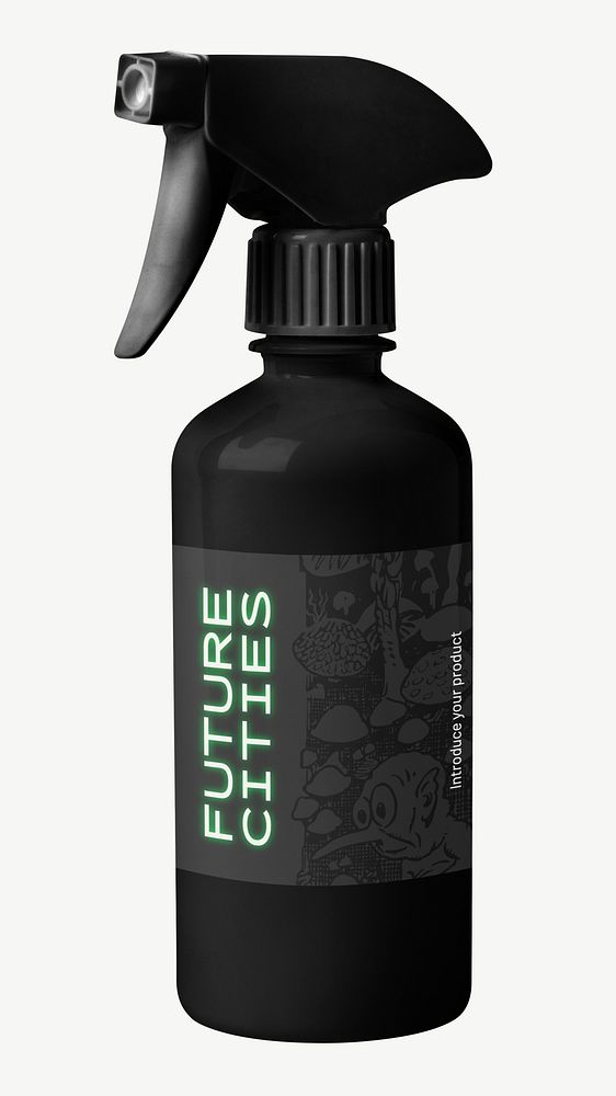 Spray bottle mockup, product packaging psd