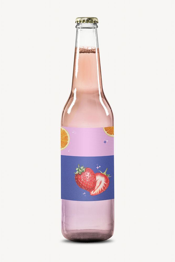 Strawberry sparkling water bottle