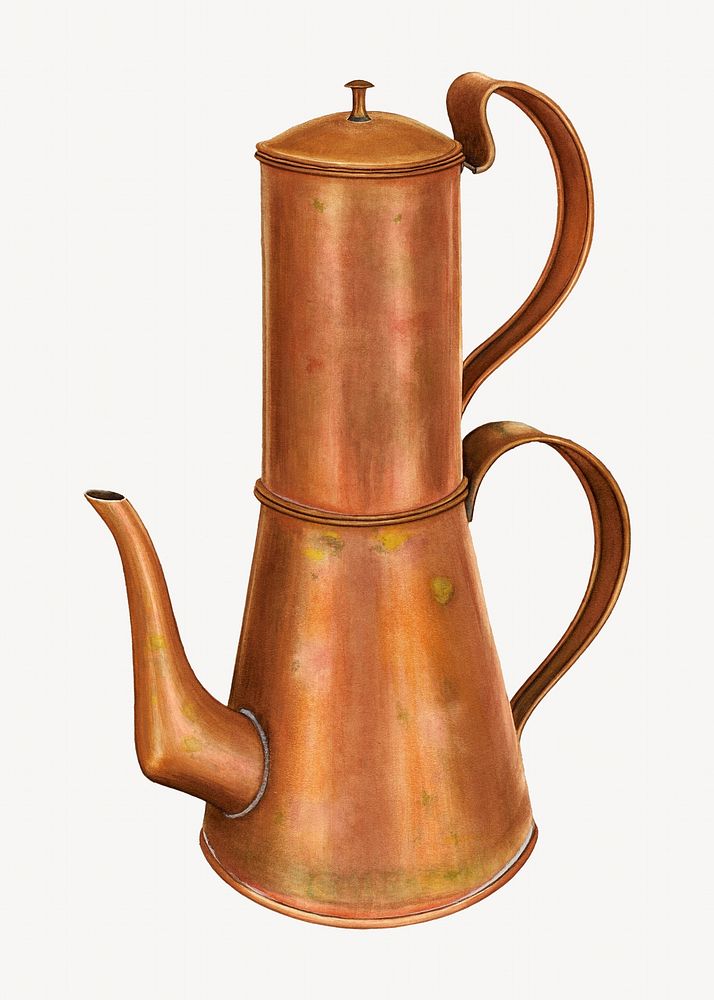 Coffee pot, vintage illustration. Digitally remixed by rawpixel.