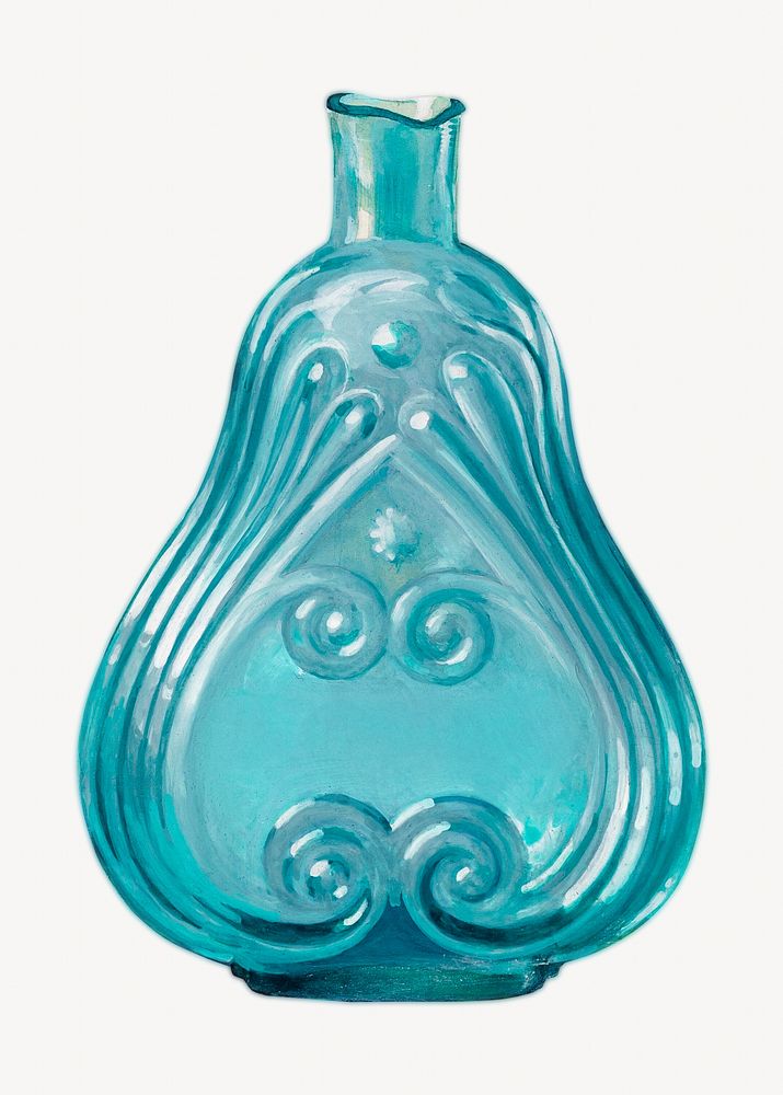 Clear blue design flask