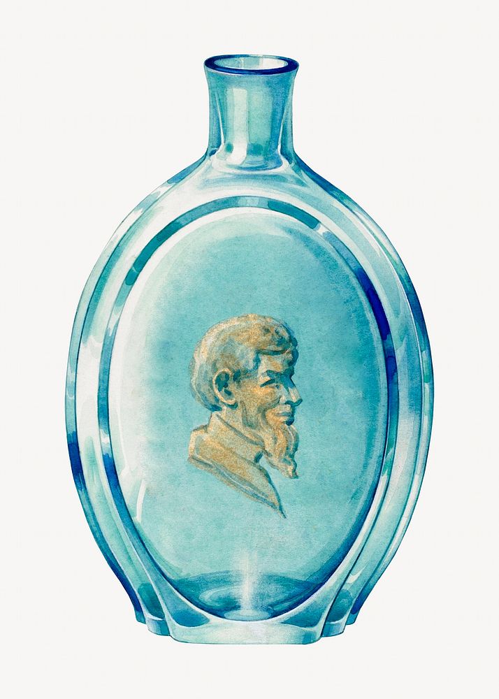 Round clear blue flask