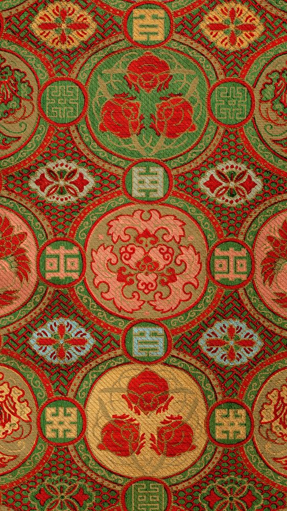 Traditional Japanese flower mobile wallpaper.  Remixed by rawpixel.