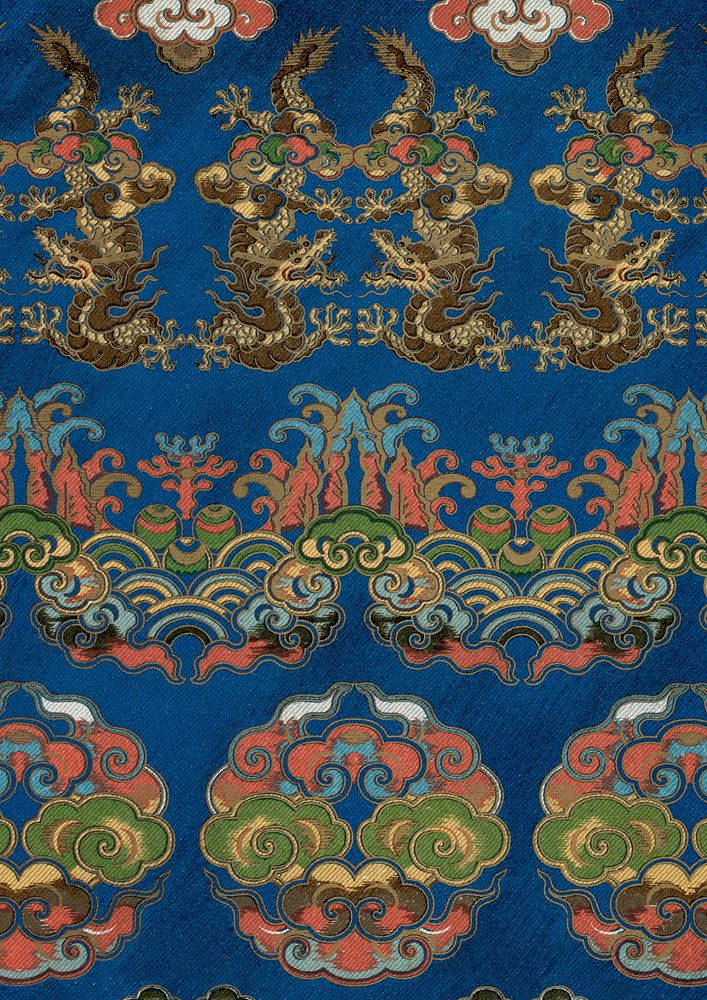 Blue Japanese dragon background.  Remixed by rawpixel.