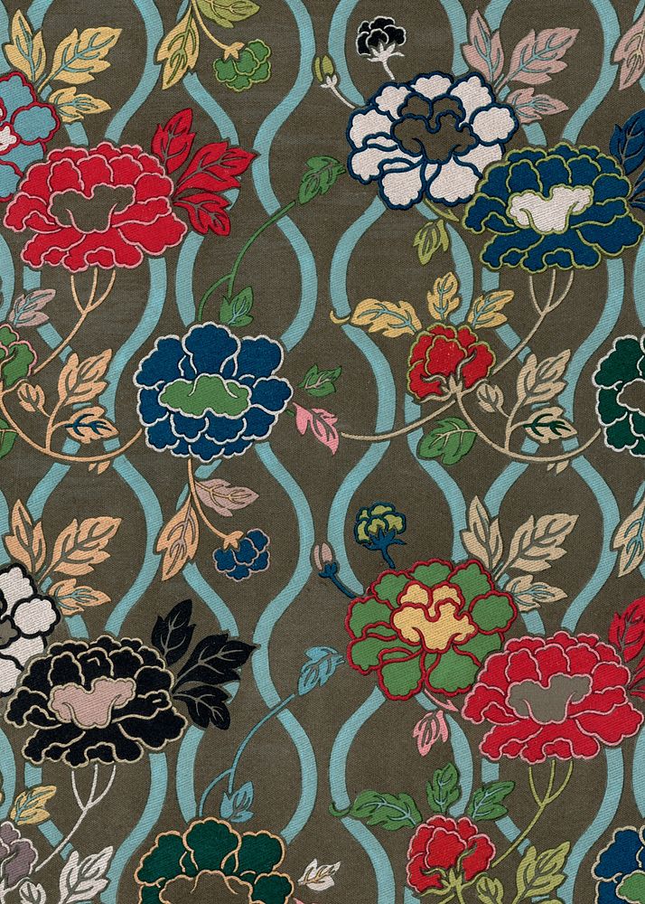 Traditional Japanese flower background.  Remixed by rawpixel.