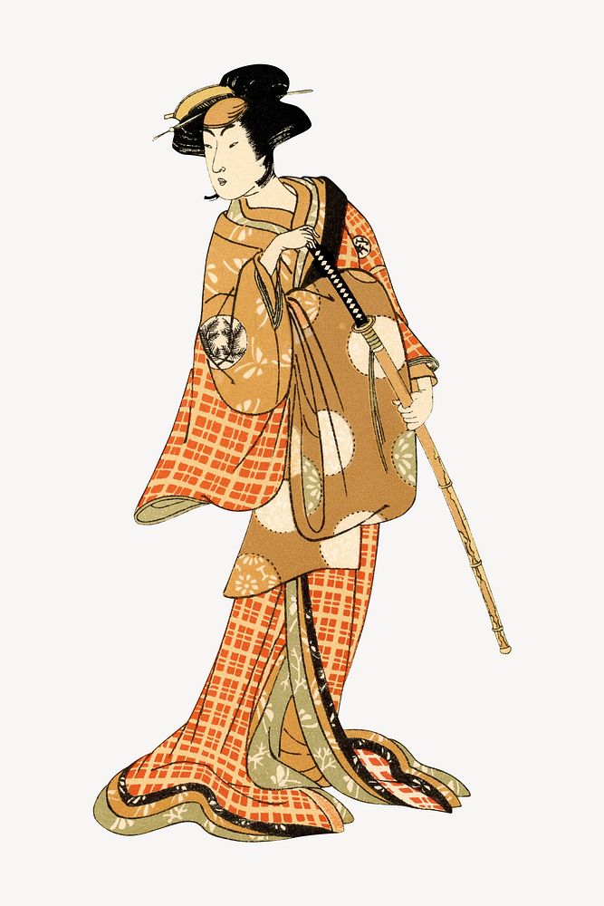 Kabuki actor, Japanese man by G.A. Audsley-Japanese illustration. Remixed by rawpixel.