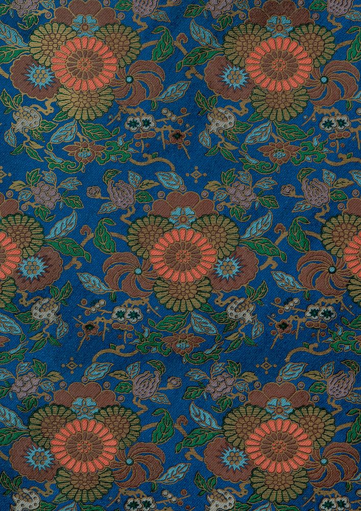 Blue Japanese flower background.  Remixed by rawpixel.