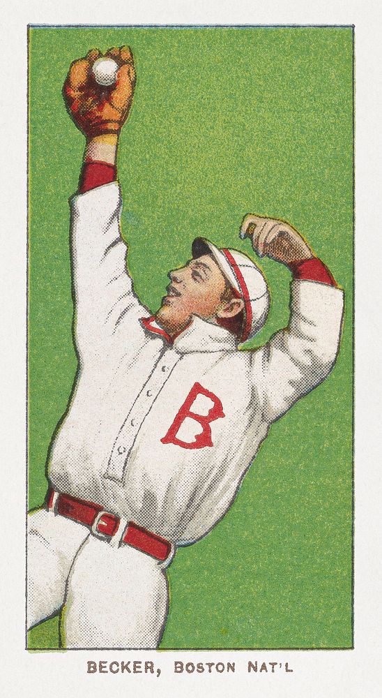 Becker, Boston, National League, from the White Border series (T206) (1909&ndash;11), vintage sport illustration by American…