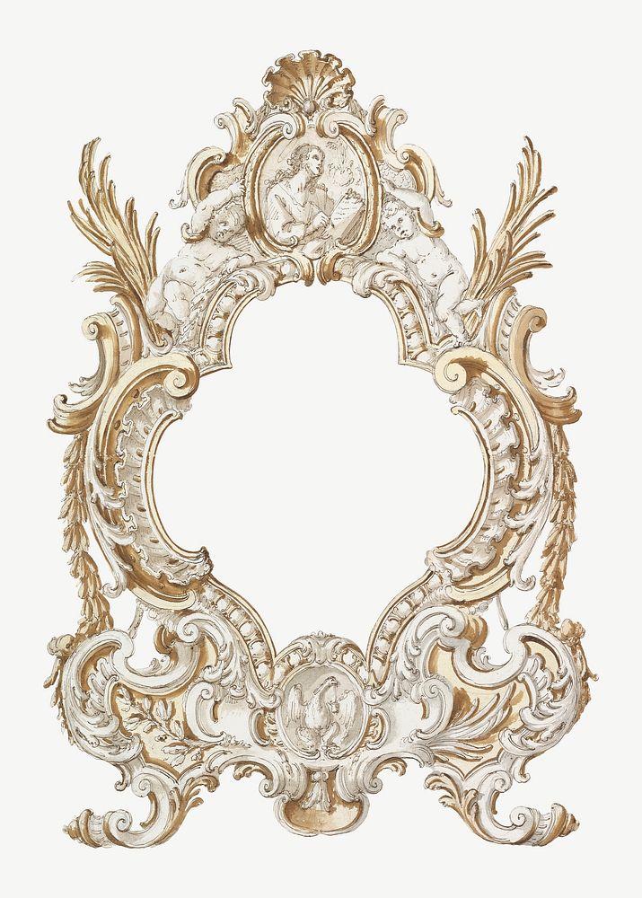 Ornament frame vintage illustration psd. Remixed by rawpixel. 