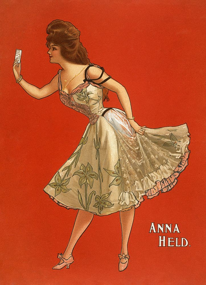 Anna Held (1899) chromolithograph art. Original public domain image from the Library of Congress. Digitally enhanced by…