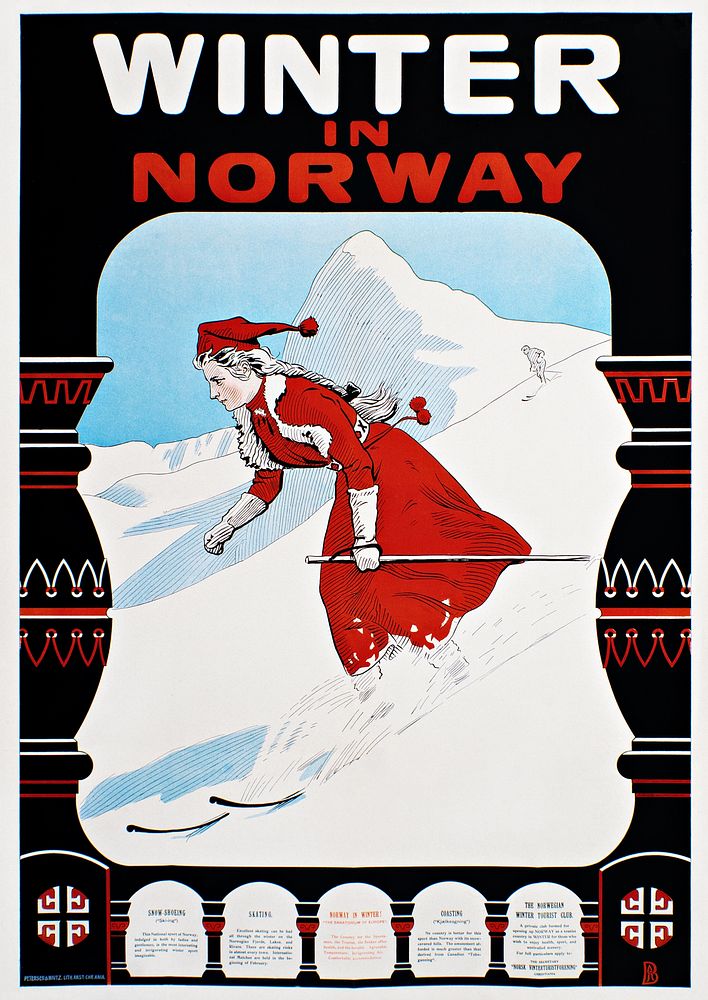 Winter in Norway (1907) chromolithograph art by Andreas Bloch. Original public domain image from Wikimedia Commons.…