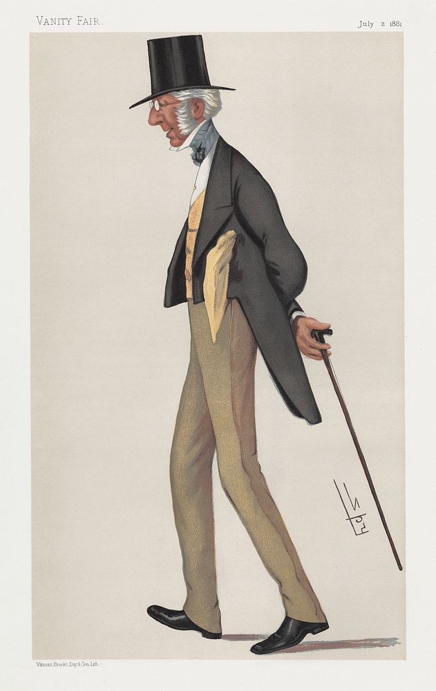 Vanity Fair - Bankers and Financiers. 'Colonial'. Mr. Charles Cox (1881) chromolithograph art by Leslie Matthew 'Spy' Ward.…