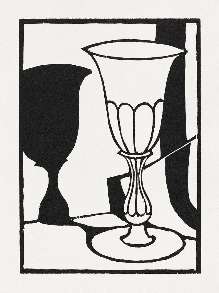 The Cup (1918) woodcut art by Roger Fry. Original public domain image from Yale Center for British Art. Digitally enhanced…