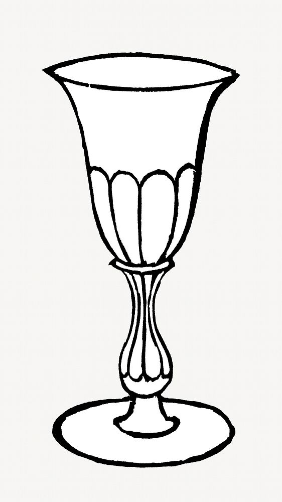 Wine glass vintage illustration. Remixed by rawpixel. 