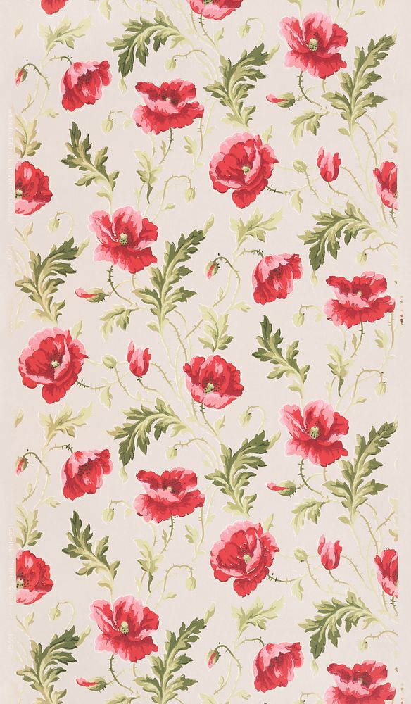 Pink flower pattern (1905&ndash;1915) vintage illustration by William H. Gledhill. Original public domain image from The…