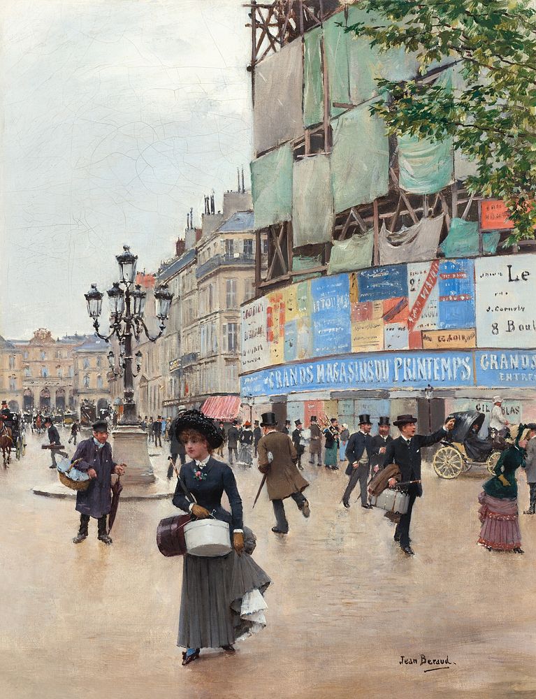 Paris, rue du Havre (1882) vintage illustration by Jean B&eacute;raud. Original public domain image from Wikimedia Commons.…