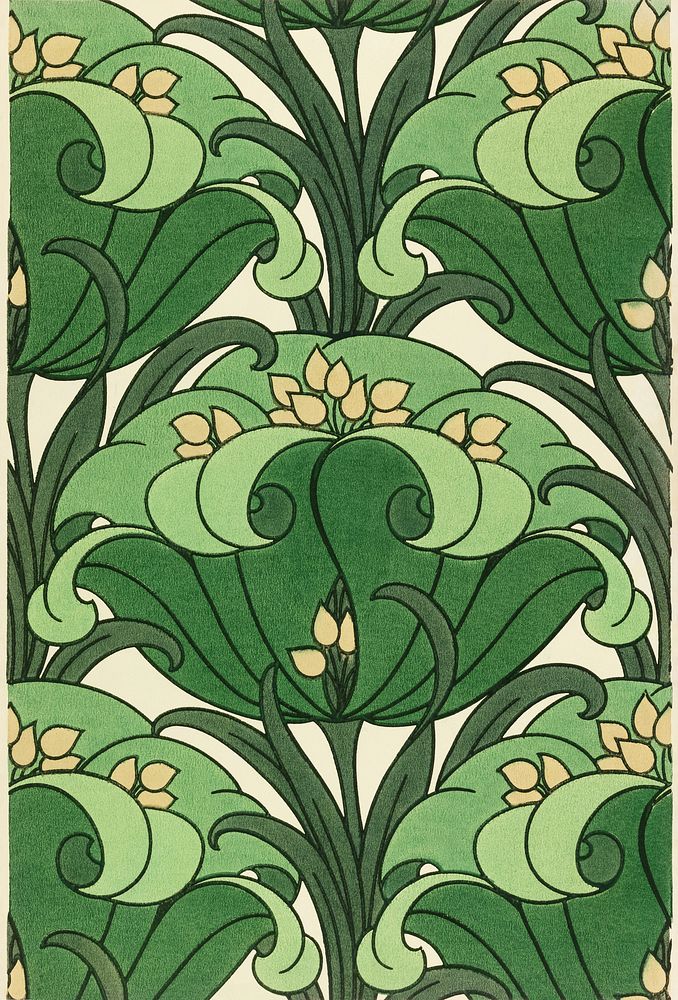Sidewall green flower. Original public domain image from Smithsonian. Digitally enhanced by rawpixel.