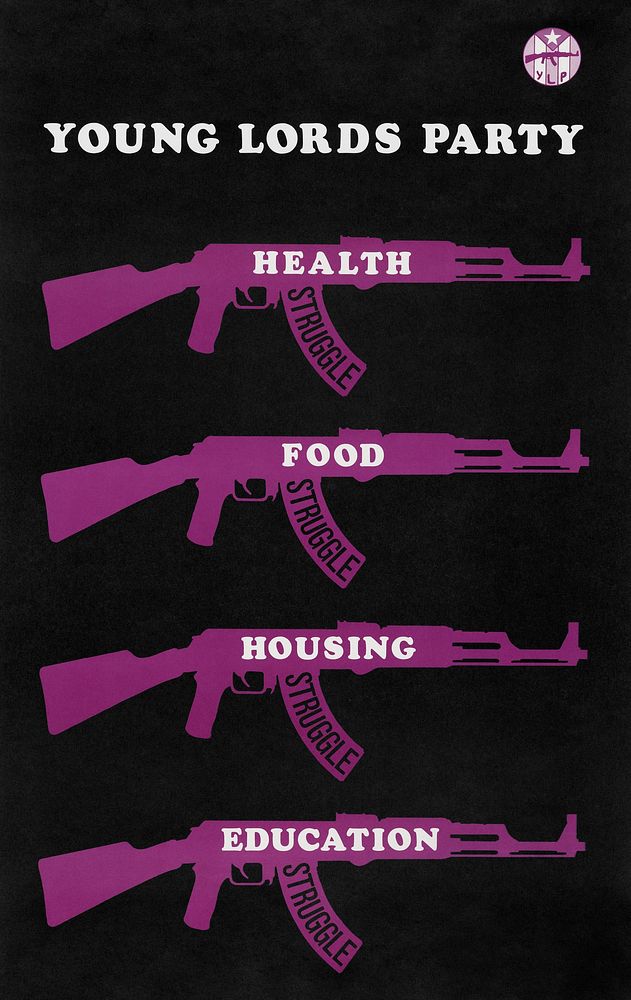 Young Lords Party: Health, Food, Housing, Education. Original public domain image from The Smithsonian Institution.…