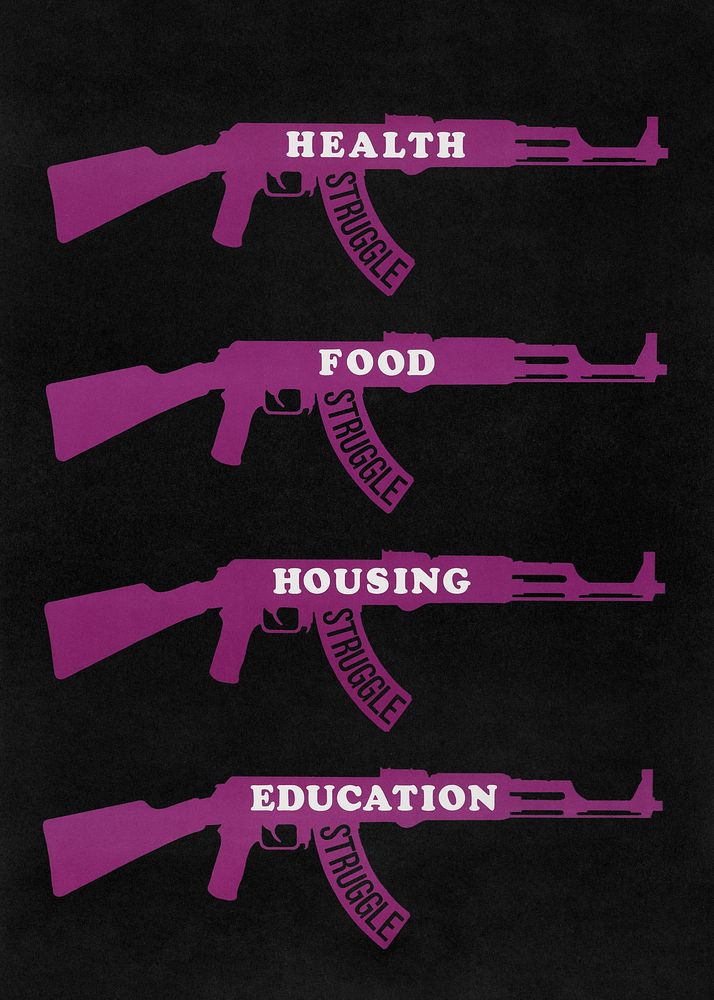 Young Lords Party: Health, Food, Housing, Education. Original public domain image from The Smithsonian Institution.…