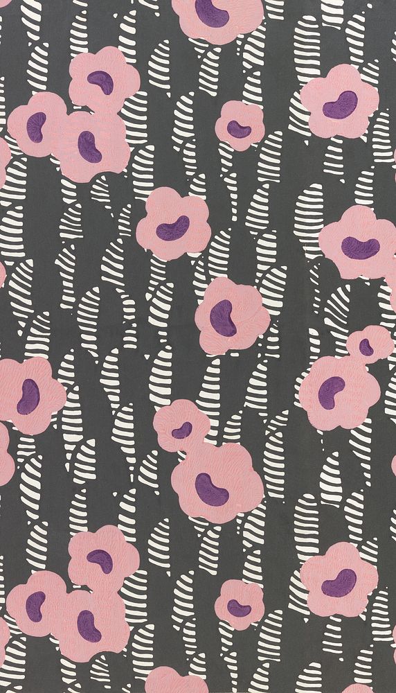 Vintage pink flower mobile wallpaper. Remixed by rawpixel.