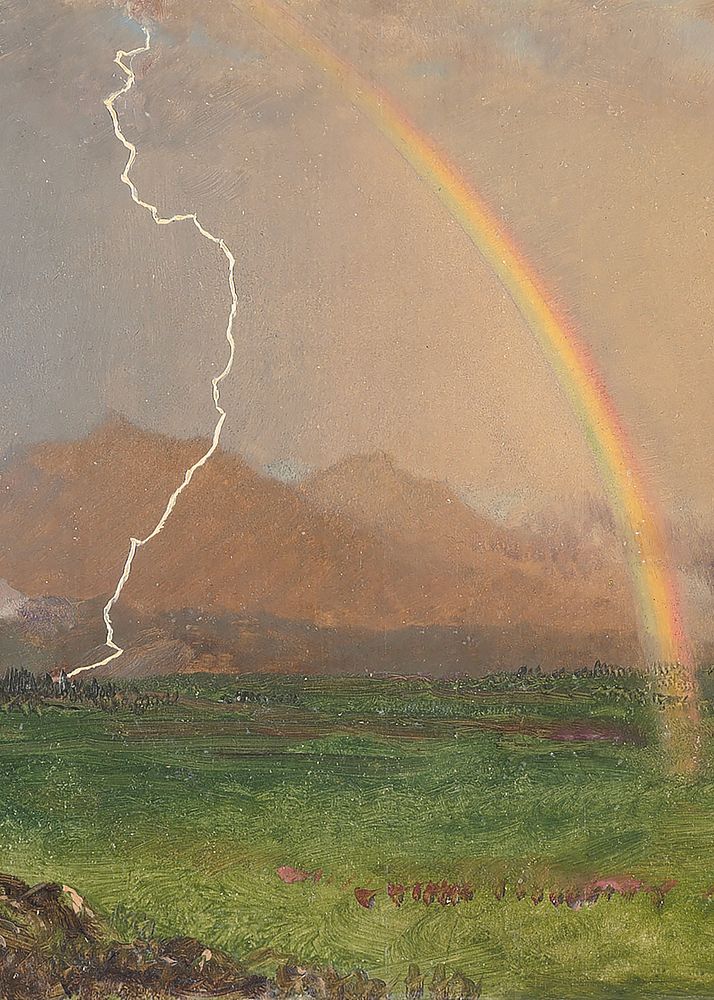 Thunderstorm in the Alps background by Frederic Edwin Church. Remixed by rawpixel.