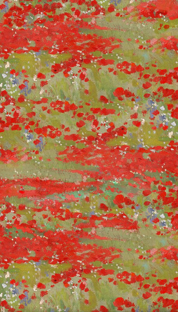 Red flower field mobile wallpaper. Remixed by rawpixel.