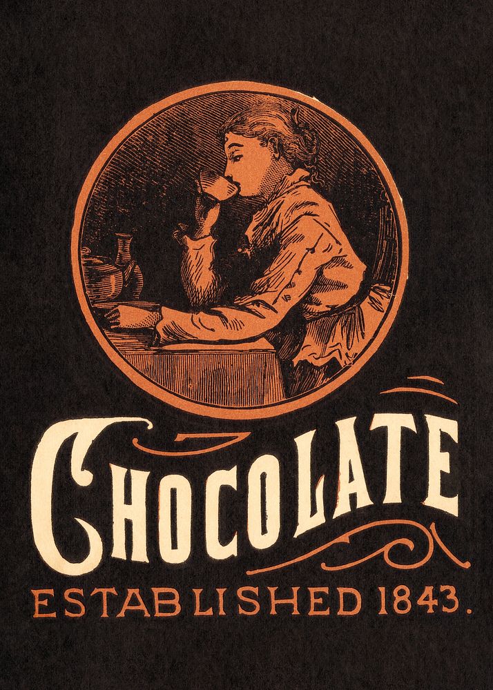 Webb's Chocolate (1843) chromolithograph art. Original public domain image from Digital Commonwealth. Digitally enhanced by…