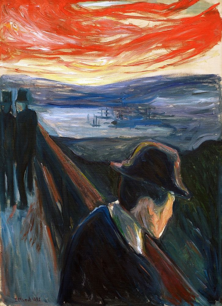 Edvard Munch's Despair (1892) impressionism art. Original from the Thiel Gallery. Digitally enhanced impressionism art by…