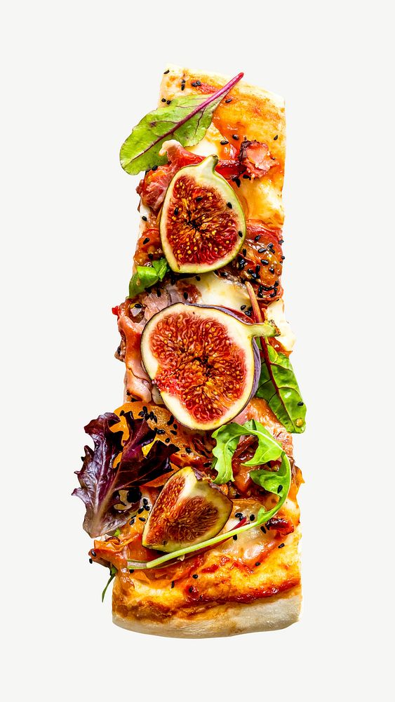 Fusion figs pizza mediterraneans cuisine collage element psd