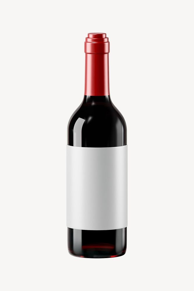 3D red wine bottle, element illustration
