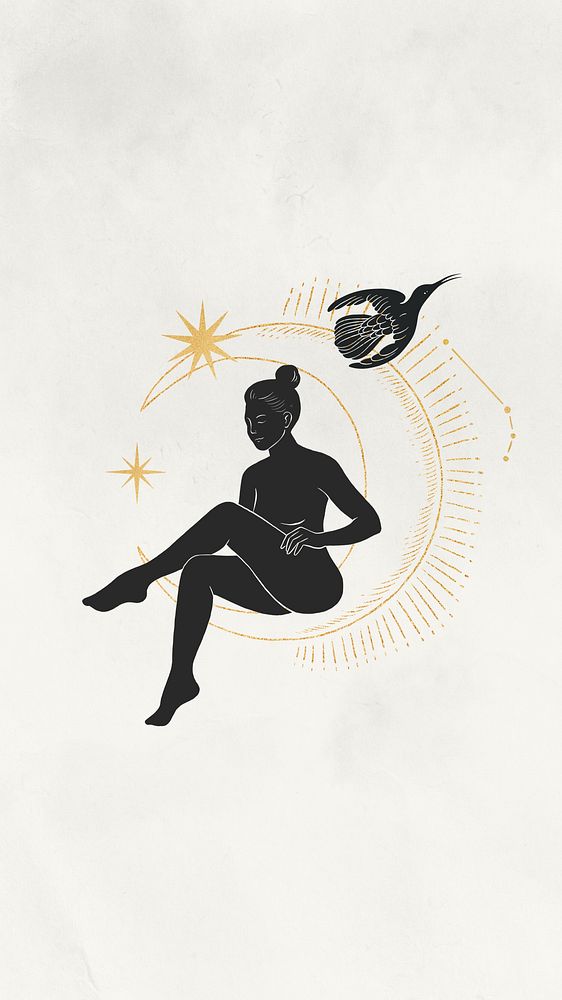 Woman silhouette, spiritual  iPhone wallpaper