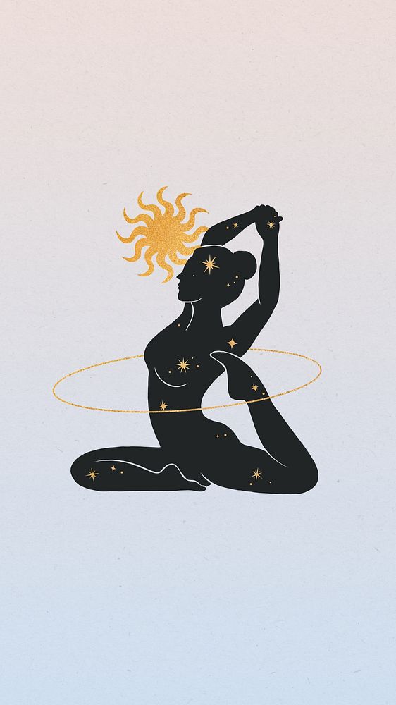 Woman doing yoga, spiritual iPhone wallpaper