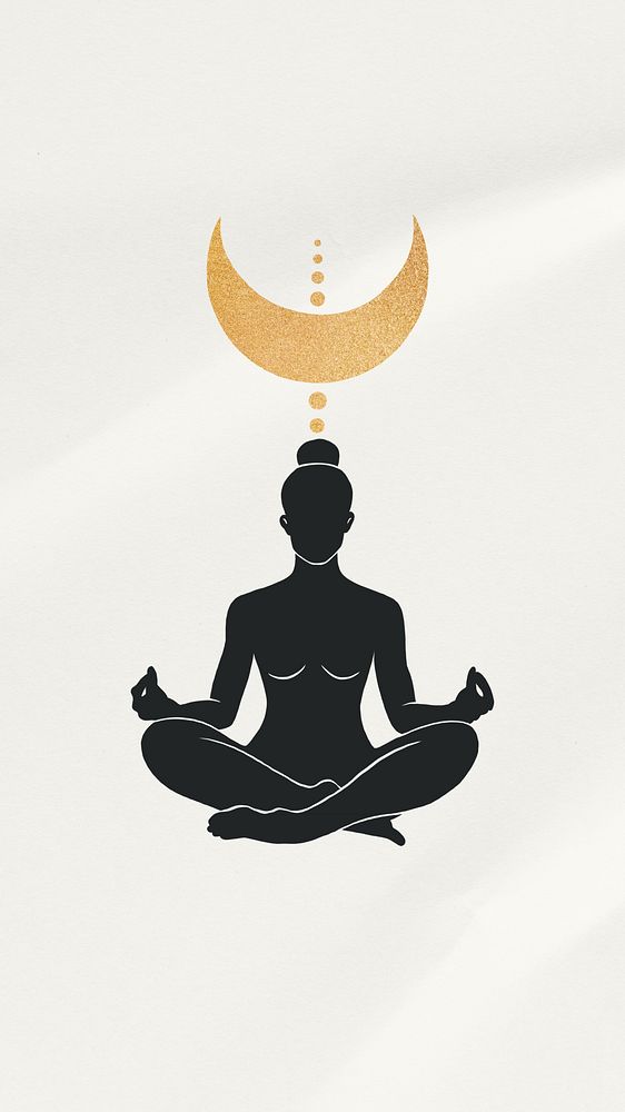 Meditation elements, white iPhone wallpaper
