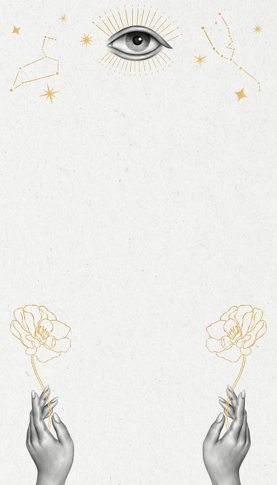 Spiritual illustration & line art, aesthetic iPhone wallpaper