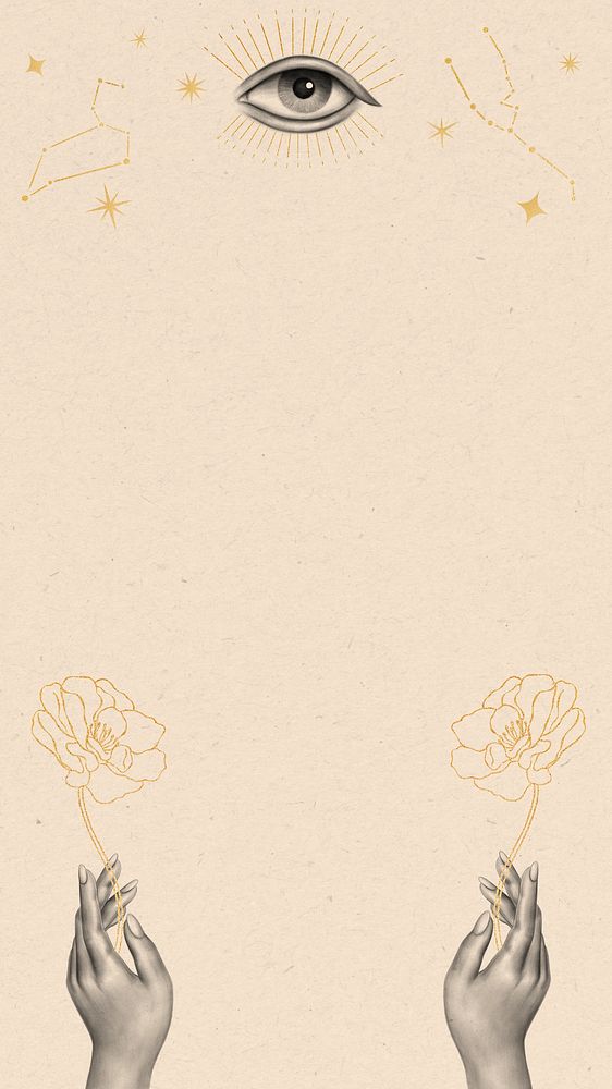 Spiritual illustration, aesthetic iPhone wallpaper