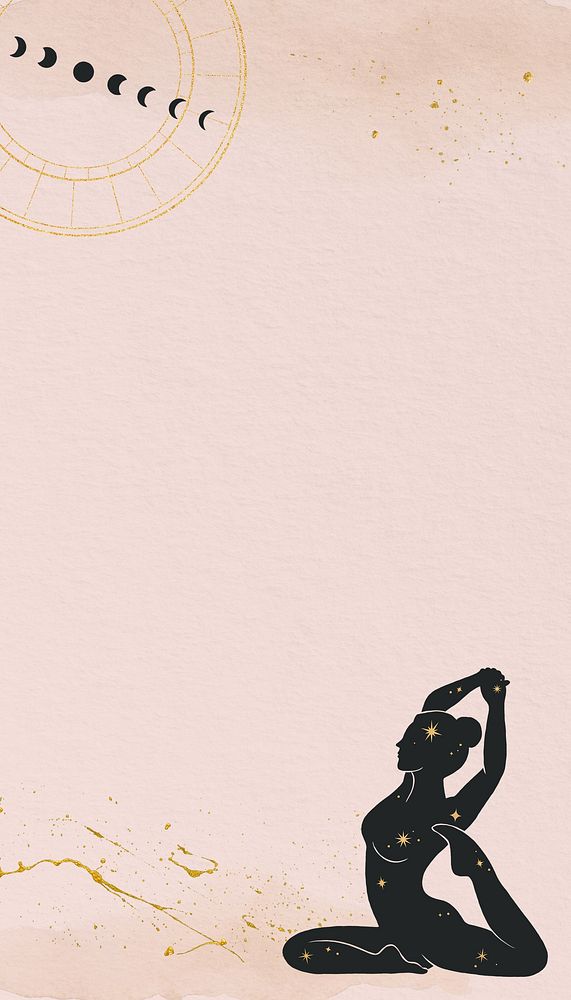 Woman doing yoga, pink phone wallpaper