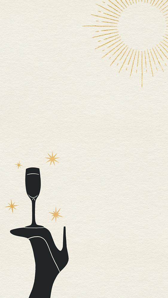 Champagne silhouette, aesthetic iPhone wallpaper