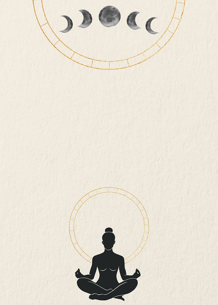 Man meditating, spiritual illustration background