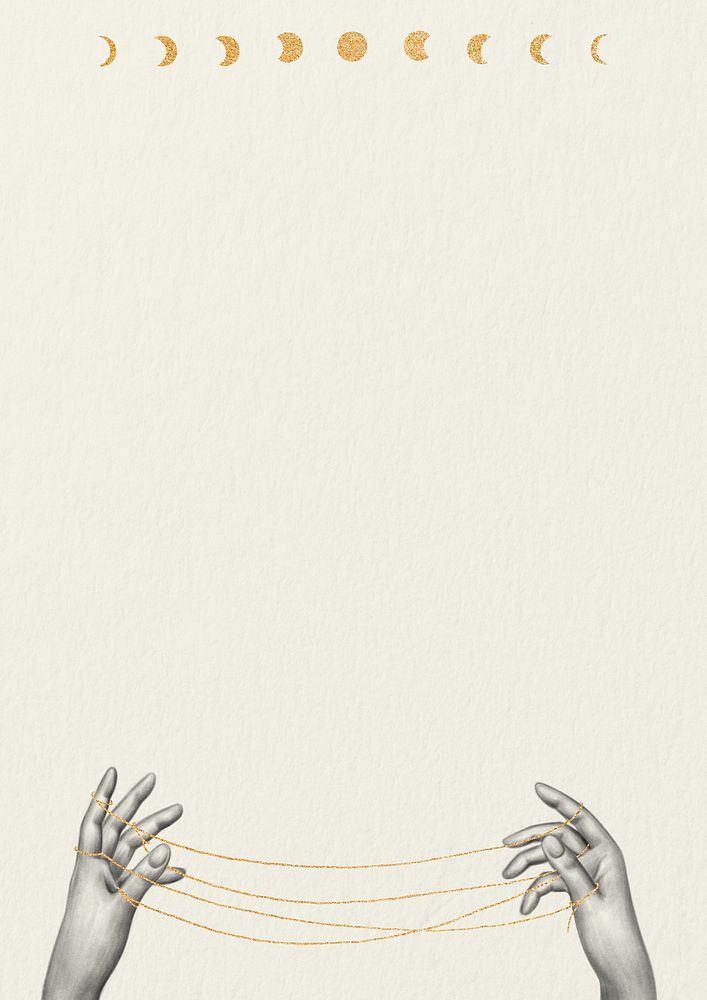 Hands illustration, white textured background