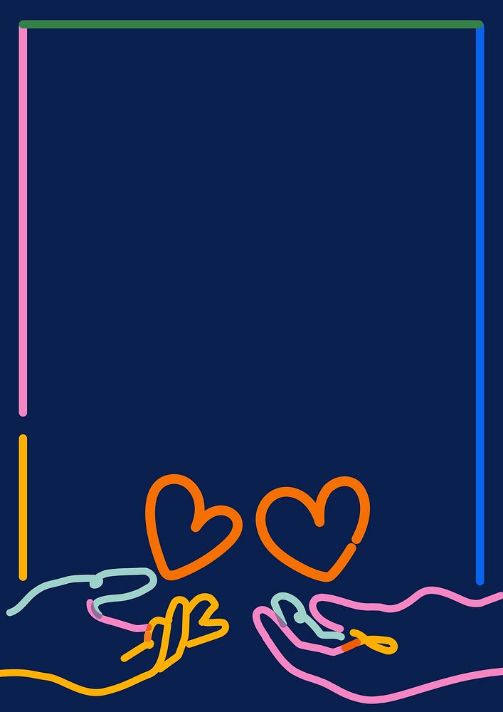 Love pop doodle frame, blue background