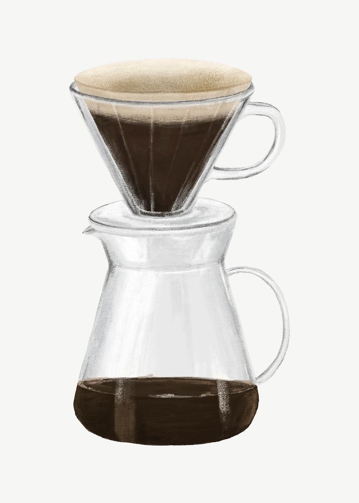 Drip coffee, aesthetic design element psd