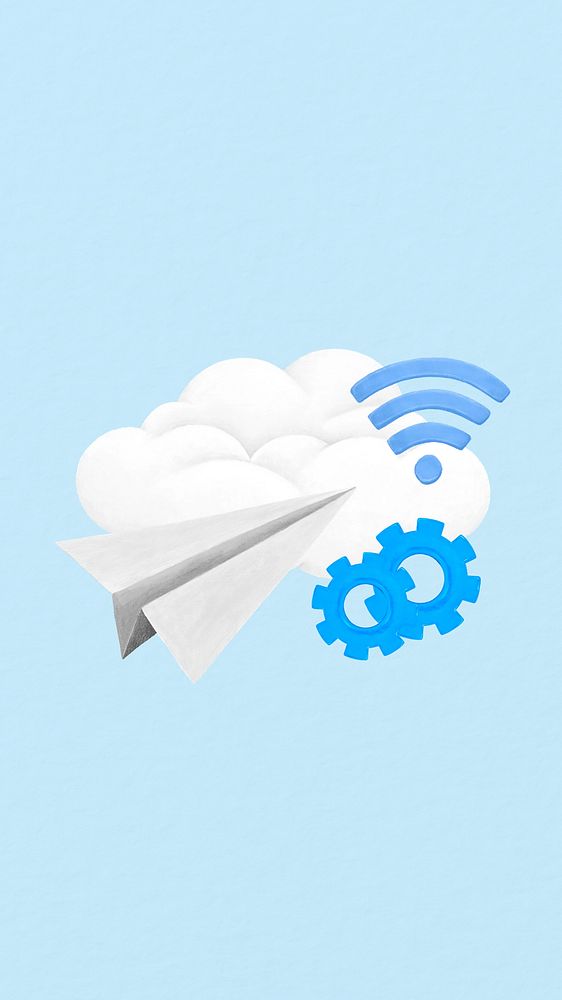 Cloud connection blue iPhone wallpaper