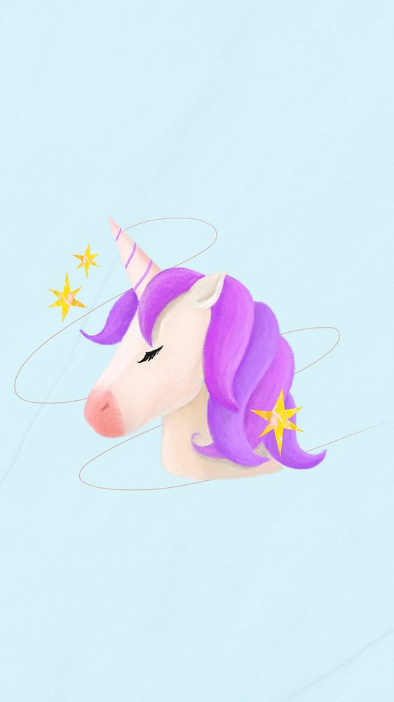 Dream unicorn blue iPhone wallpaper